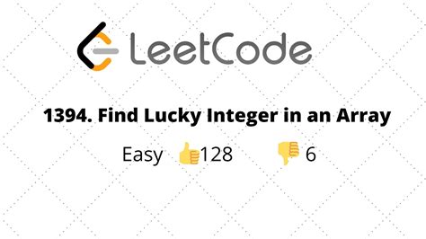 Find Lucky Integer in an Array .